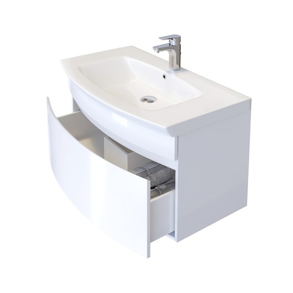 Шкаф за баня с мивка Амаро отворен