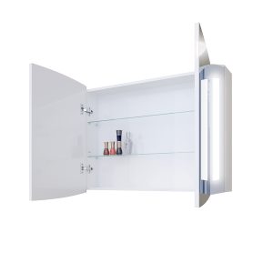 Шкаф за баня с огледало Амаро отворен