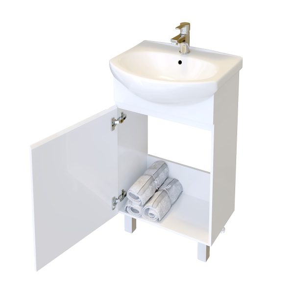 Шкаф за баня с мивка Дентан отворен