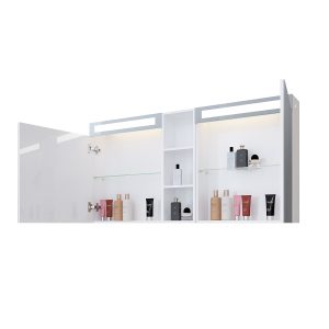 Шкаф за баня с огледало Крюгер отворен