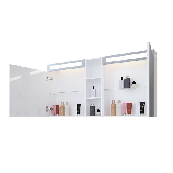 Шкаф за баня с огледало Крюгер отворен