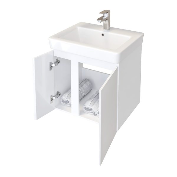 Шкаф за баня с мивка Модена отворен