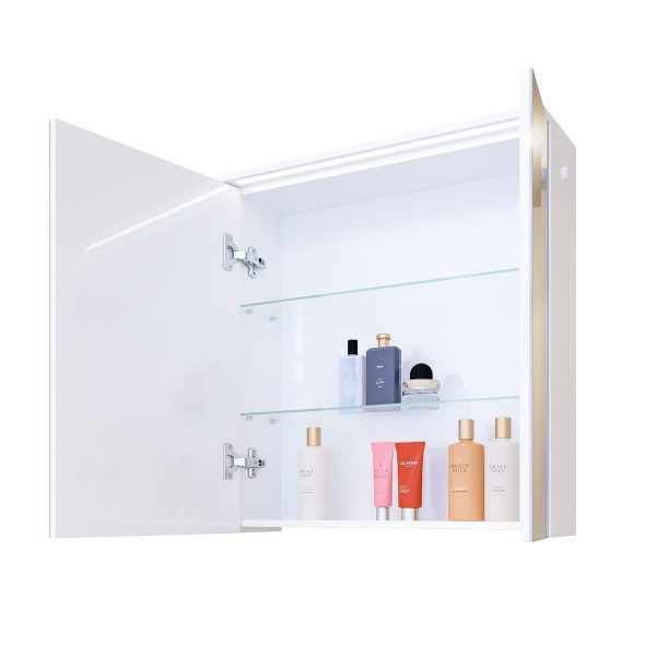 Горен шкаф за баня Модена отворен