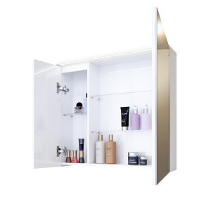 Горен шкаф за баня Сънлайт отворен