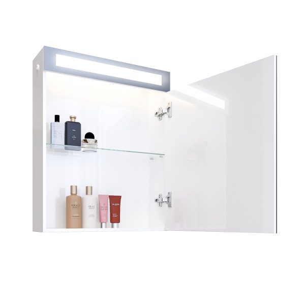 Горен шкаф за баня Тринити отворен