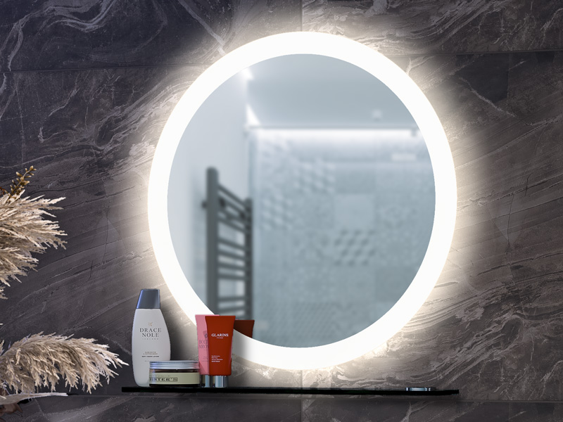 Кръгло огледало в банята